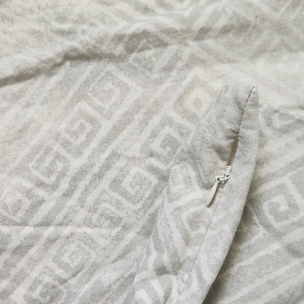 Pottery Barn Cotton Linen Euro Sham Size 24"x24" Ethnic Geometric Coastal - Picture 2 of 4